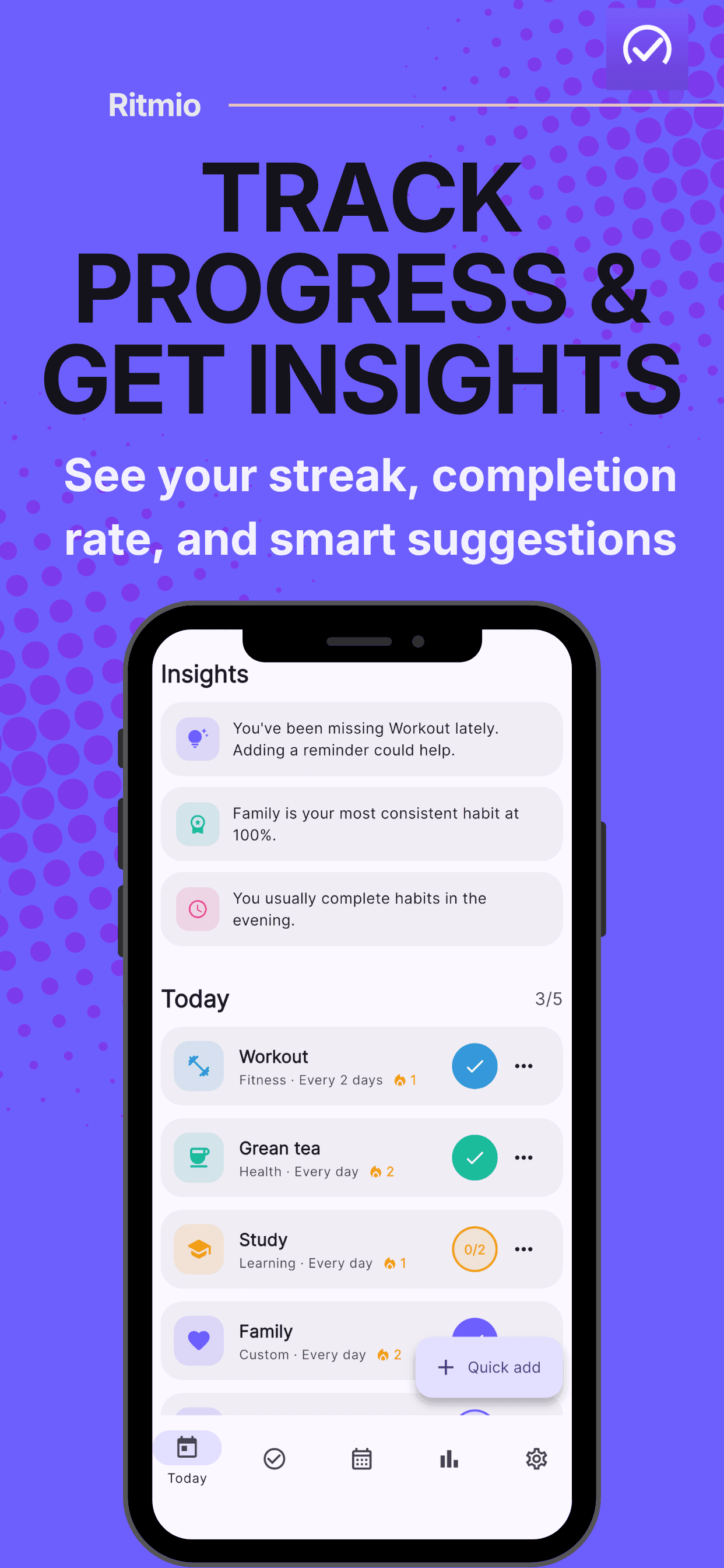 Ritmio streaks and achievements tracking long-term consistency